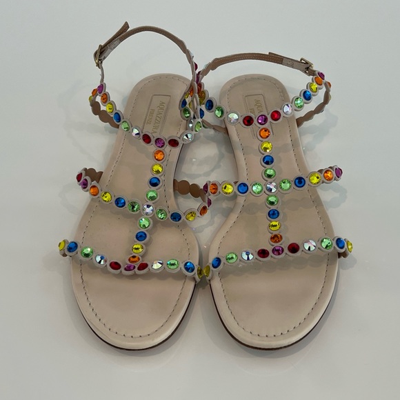 AQUAZZURA MULTI COLOR SANDALS SIZE 8 - Picture 5 of 16